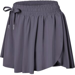 Stylish Gray Butterfly Shorts with Drawstring